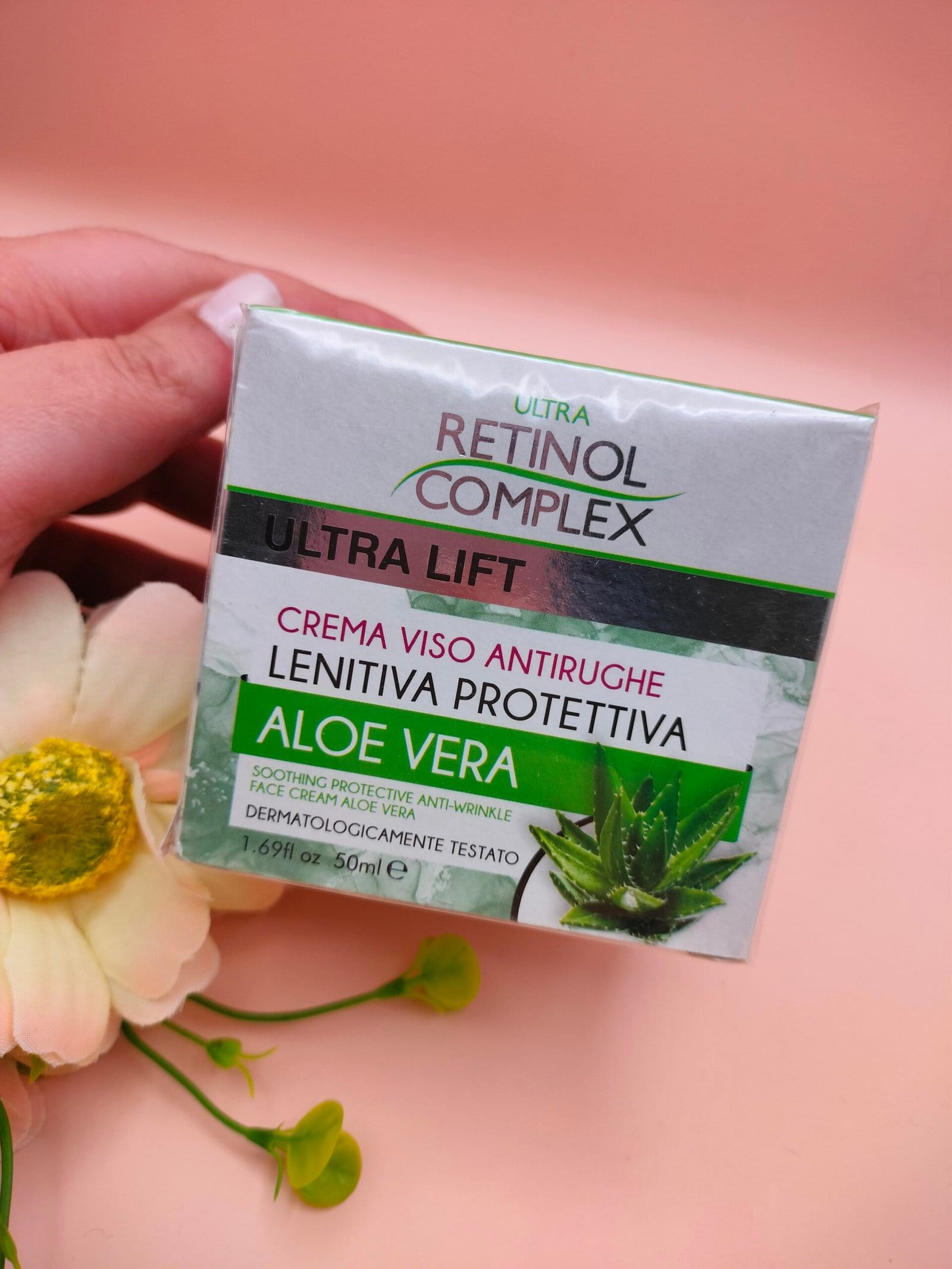Creme Facial Calmante e Protetor Antirrugas Ultra Lift Aloe Vera Retinol Complex 50ml