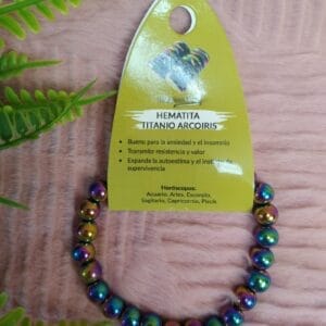 Pulseira Hematita Arco-íris 8mm