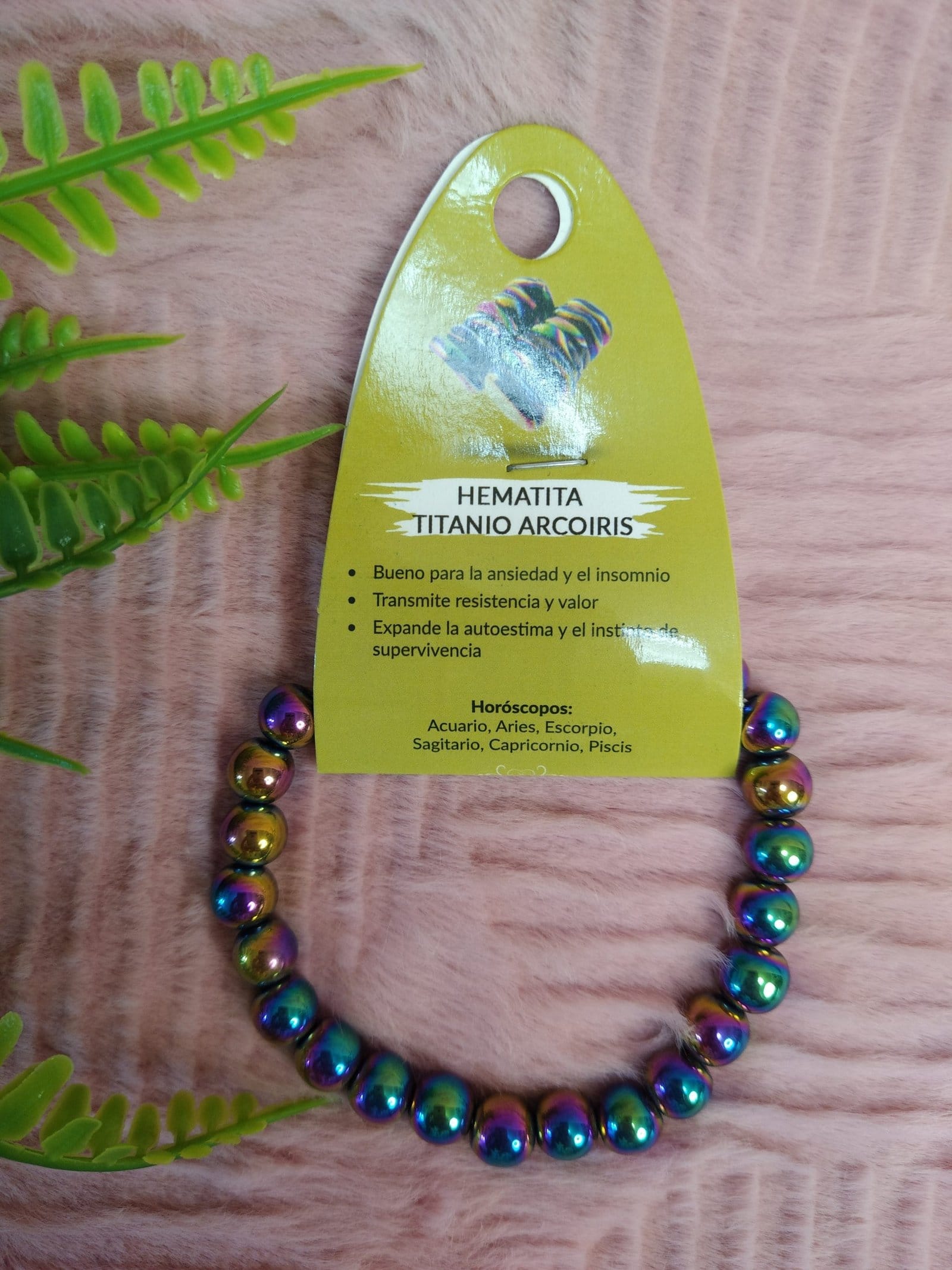 Pulseira Hematita Arco-íris 8mm