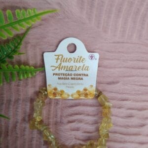 Pulseira Chips Fluorite Amarela