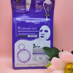 Máscara Facial de Tecido Bioaqua de 3 Etapas com Ácido Hialurônico