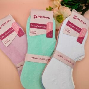 Pack 3 Pares de Meia Invisível 35-40 Multicolor Pesail