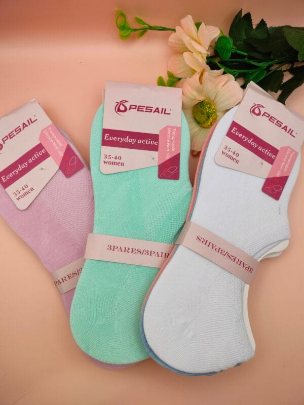 Pack 3 Pares de Meia Invisível 35-40 Multicolor Pesail