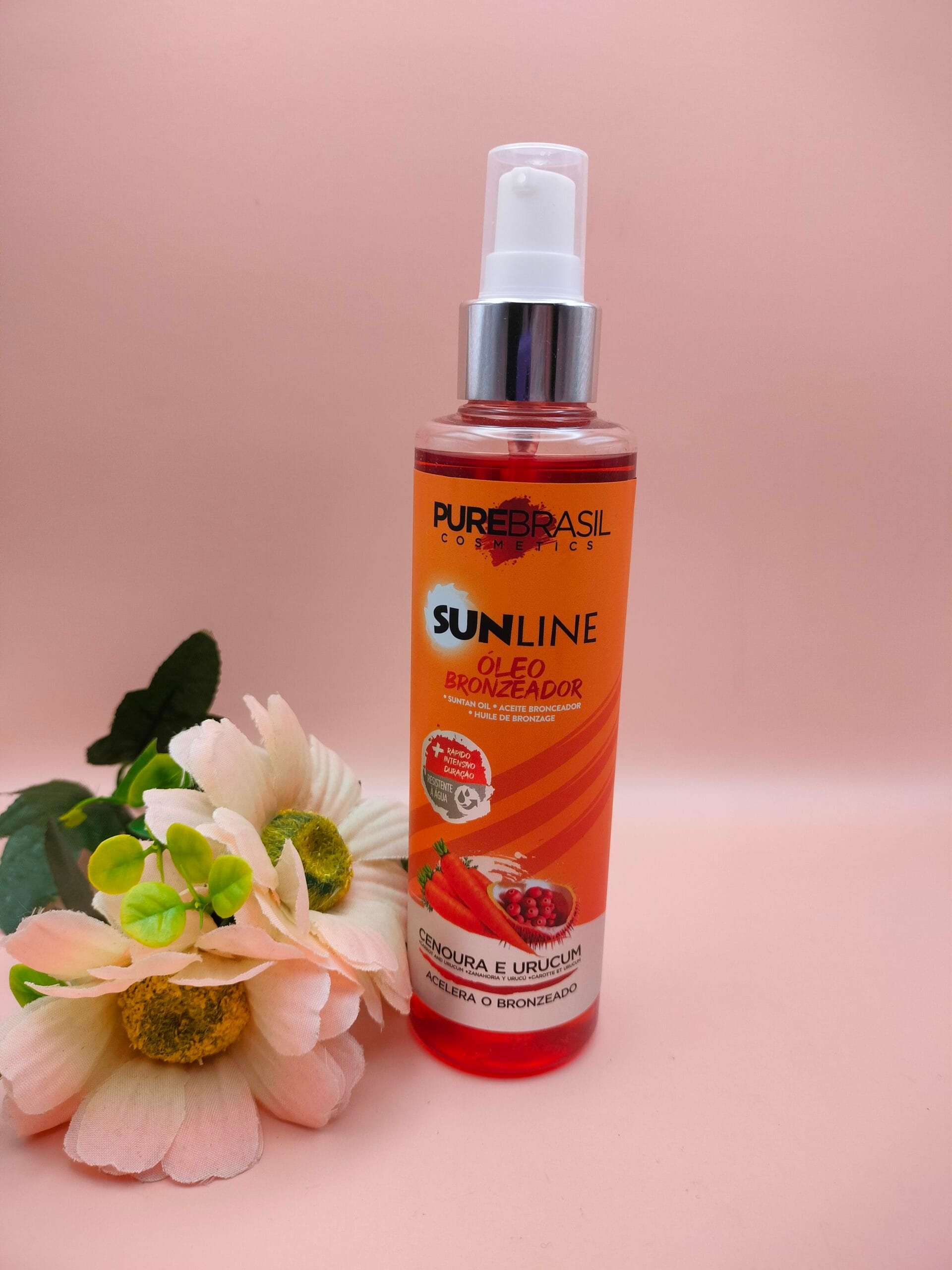 Óleo Bronzeador de Cenoura e Urucum Sunline – Pure Brasil (100ml ou 200ml)