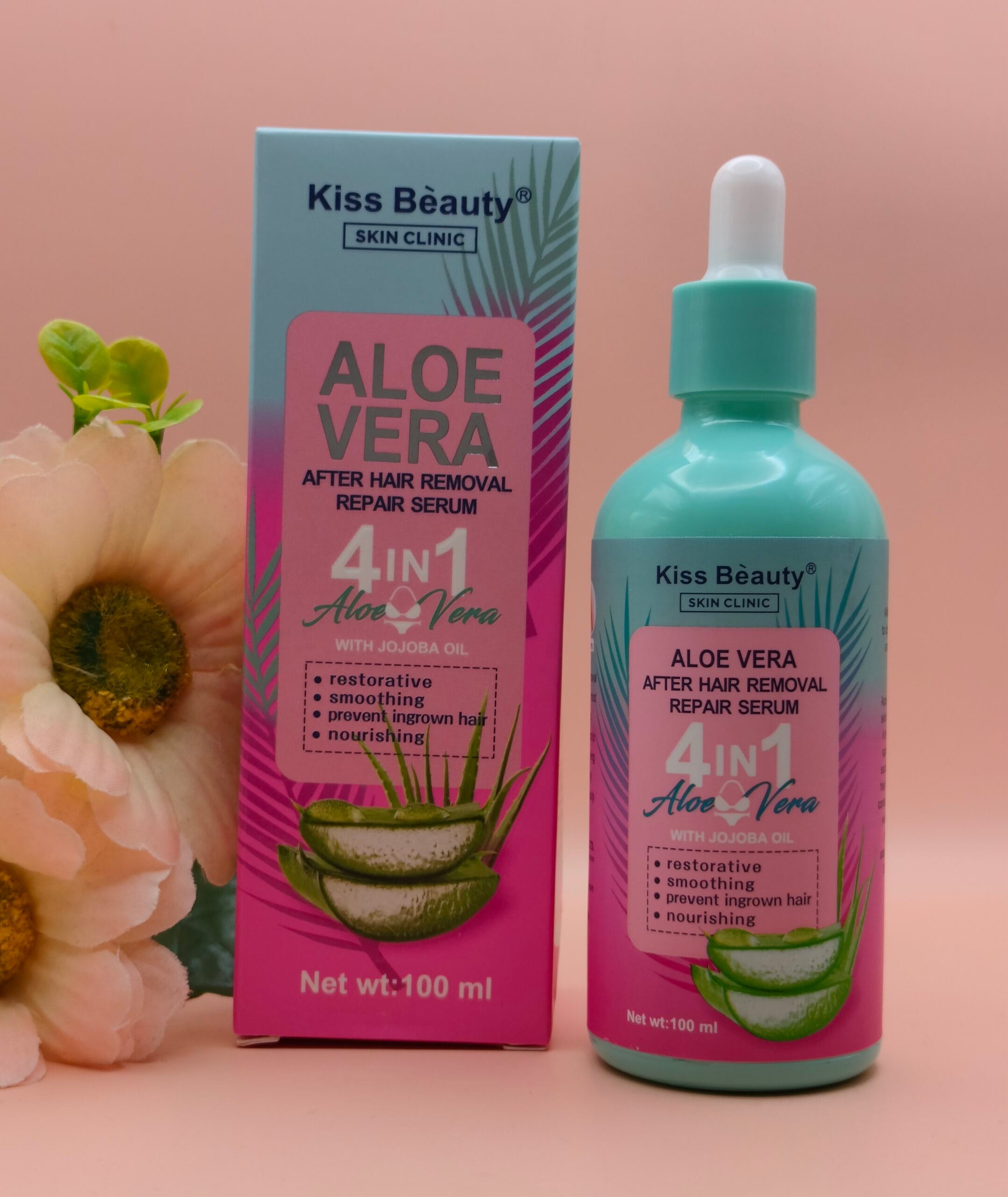 Aloe Vera 4 em 1 Sérum Reparador Pós-Depilação Kiss Beauty – 100 ml