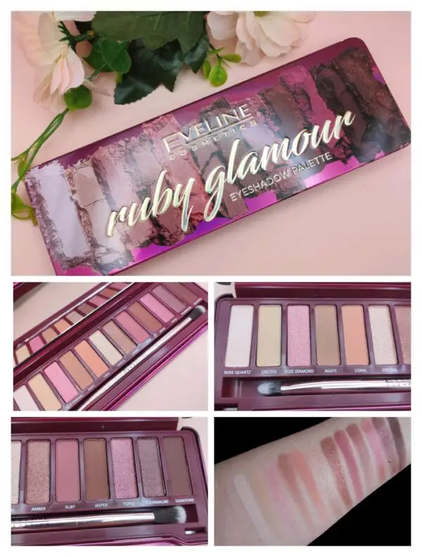 Paleta de Sombras Ruby Glamour Eveline Cosmetics - 12 Tons