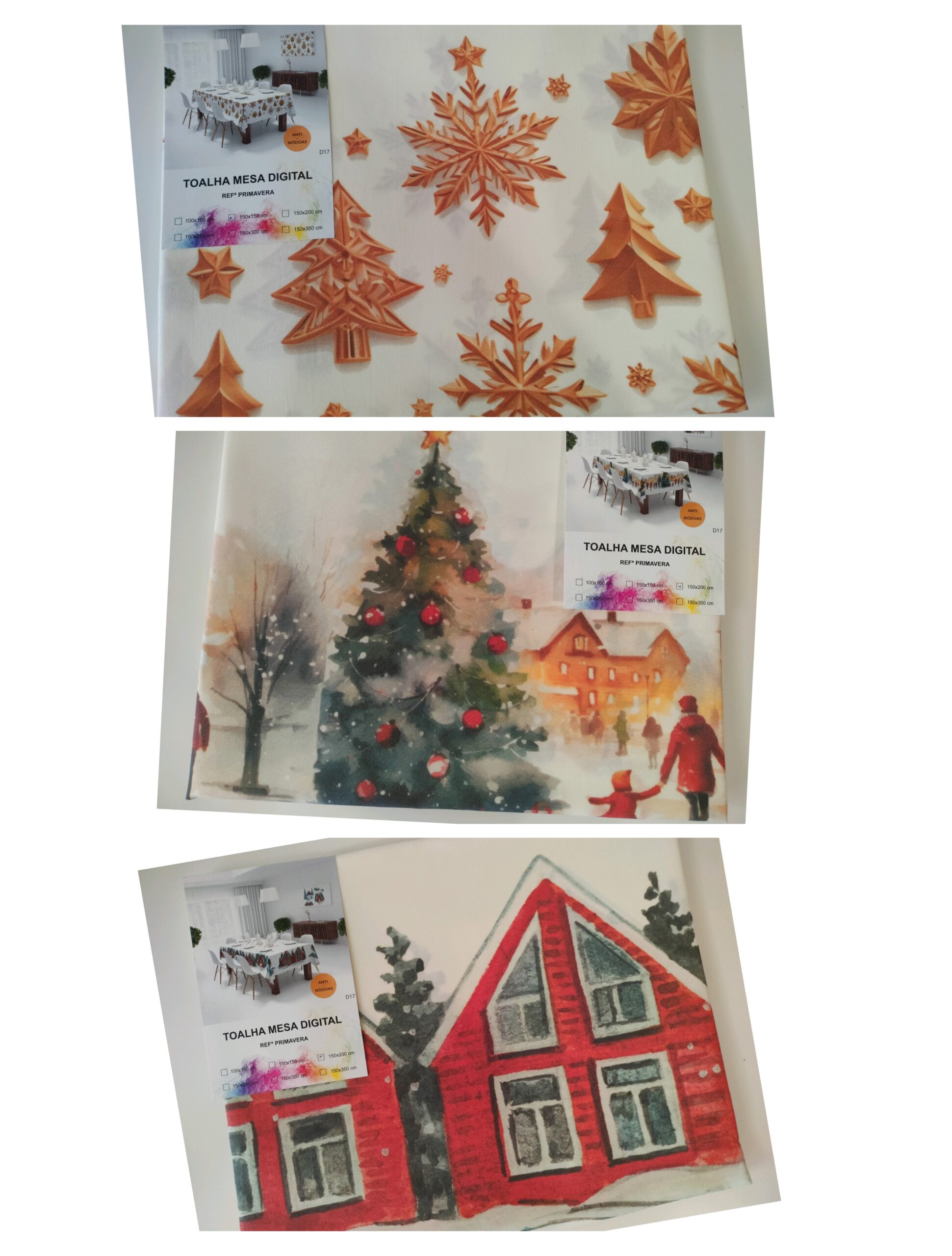 Toalha de Mesa com Estampagem Digital – Motivos de Natal