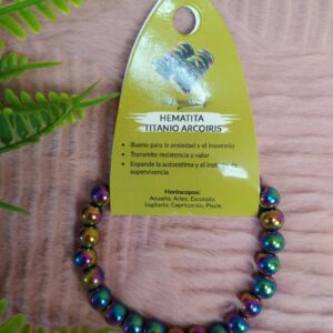 Pulseira Hematita Arco-íris 8mm