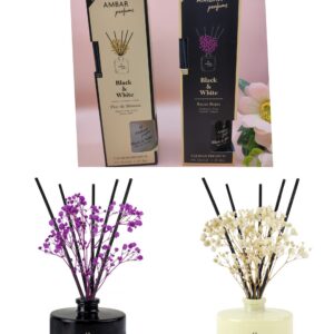 Difusor de Aromas Ambar Perfums Black & White – Mikado com Flores Secas 40 ml